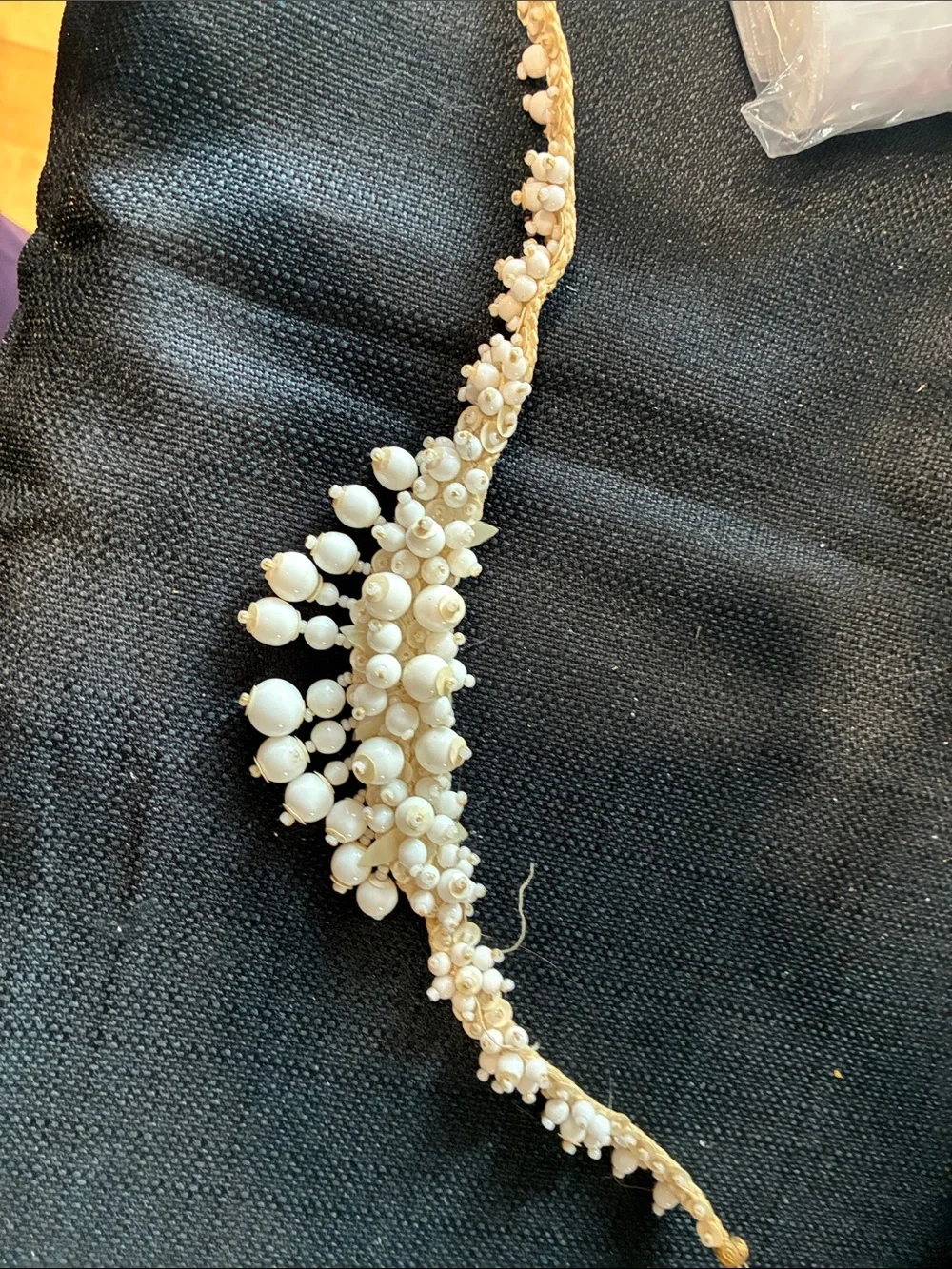 White Beaded Bridal Hair Vine - Elegant Women’s Accessory
